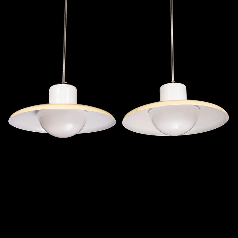A pair of 1930s pendant lights.