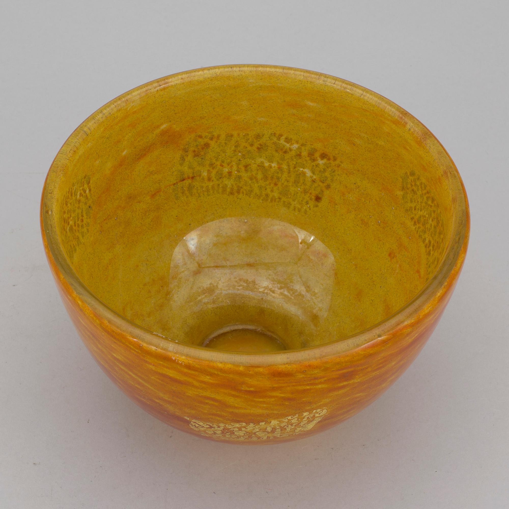 DAUM, skål glas, Nancy, Frankrike, 1900-talets andra hälft.
