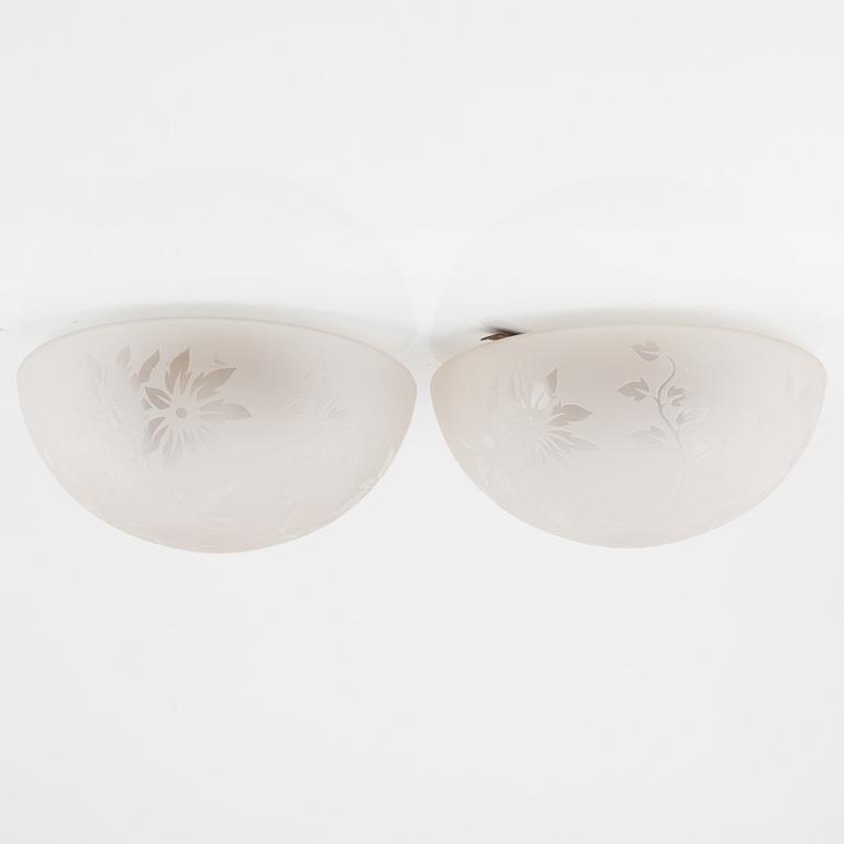 A pair of ceiling lights, mid 20th Century.