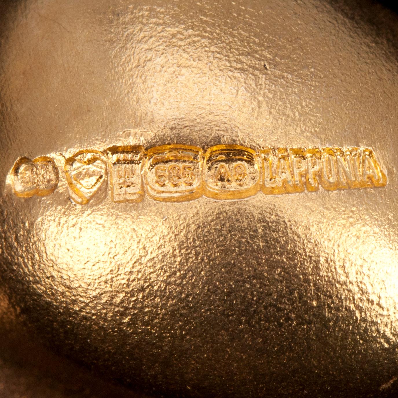 HALSSMYCKE, guld 14K, "Harlekiini", Björn Weckström, Lapponia 1978. Tot. vikt 18 g.