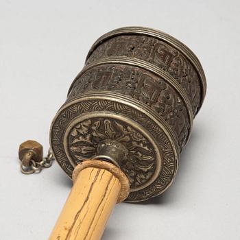 A set of three Tibetan prayer rolls, 19th Century.