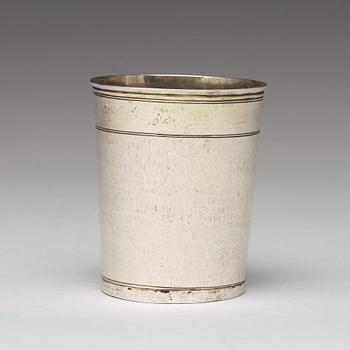 A German early 18th century parcel-gilt silver beaker, mark of Johann Christopher Treffler, Nürnberg 1712-1715.