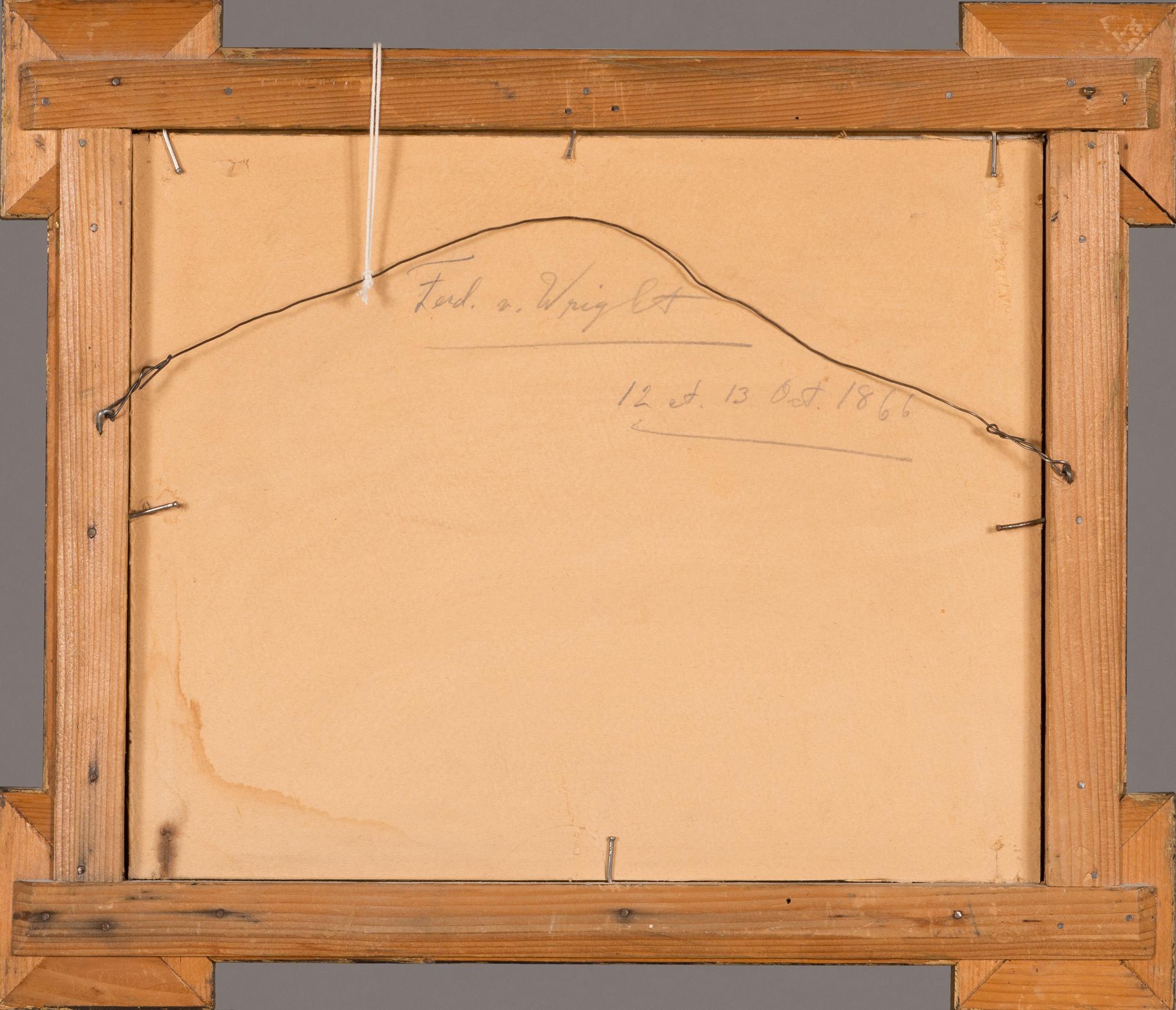 Ferdinand von Wright, öljy levylle, signeerattu ja päivätty 12-13 october 1866.