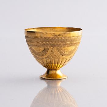Zarf or possibly an egg cup, 8K gold, probably Ottoman 19th century.