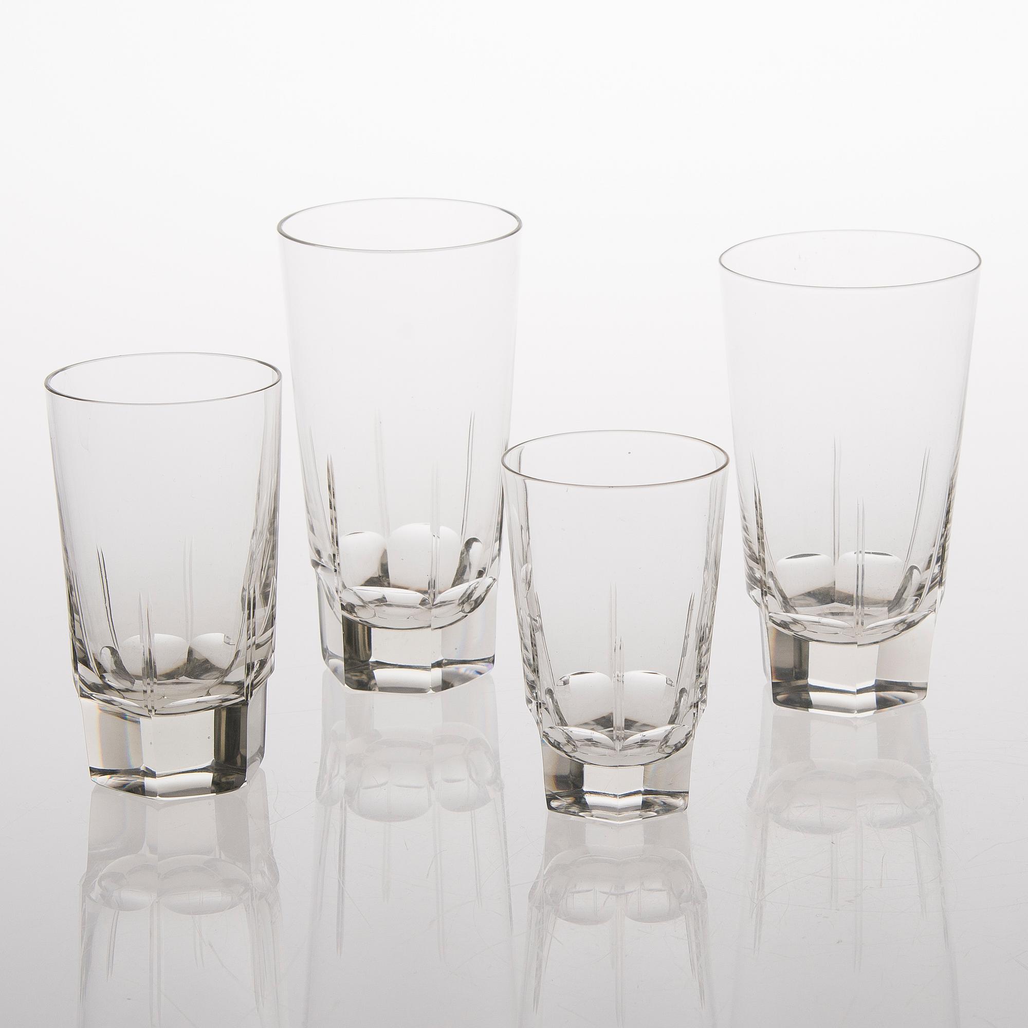 A 38-piece set of glassware from the first half of the 20th Century.