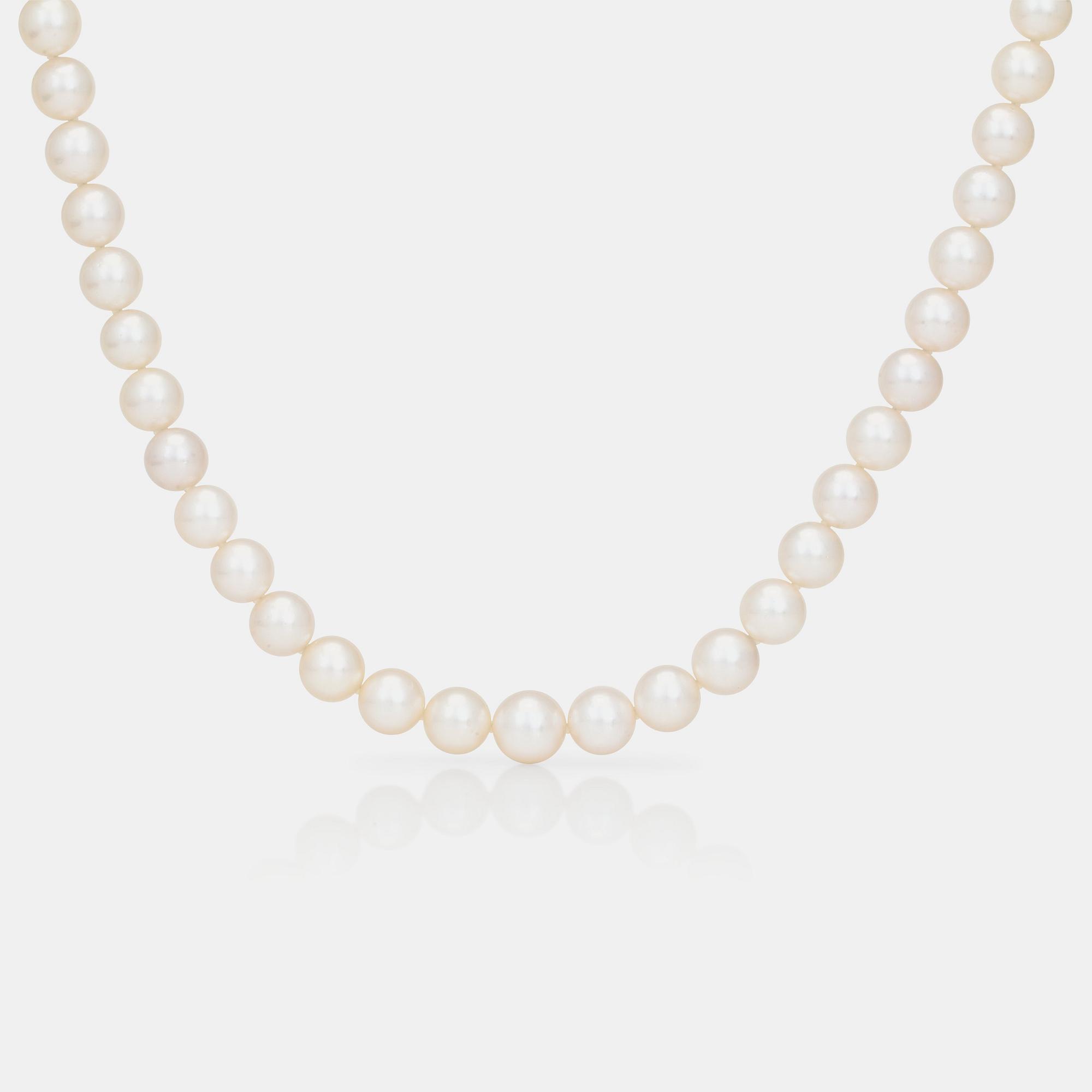 A cultured South Sea pearl necklace.