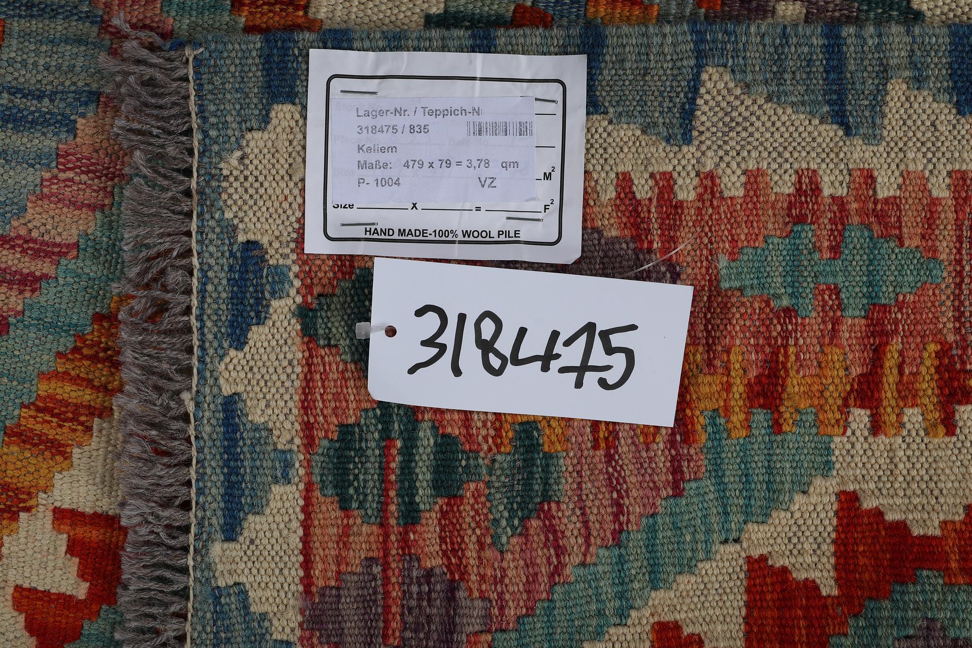 Gallerimatta kelim 479 x 79 cm.