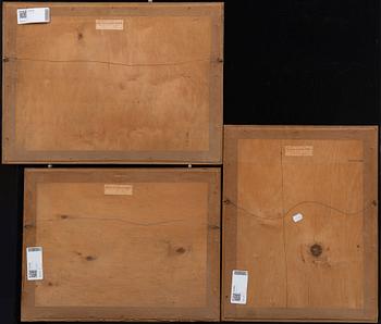 Okänd konstnär 1800/1900-tal ,  3 watercolurs.