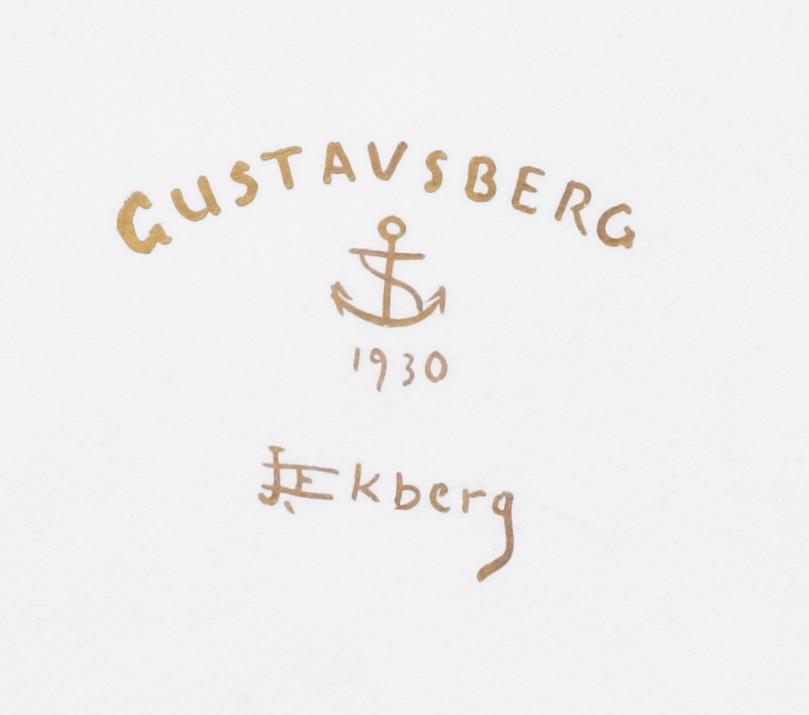 A Josef Ekberg cream-ware tea table, Gustavsberg 1930.
