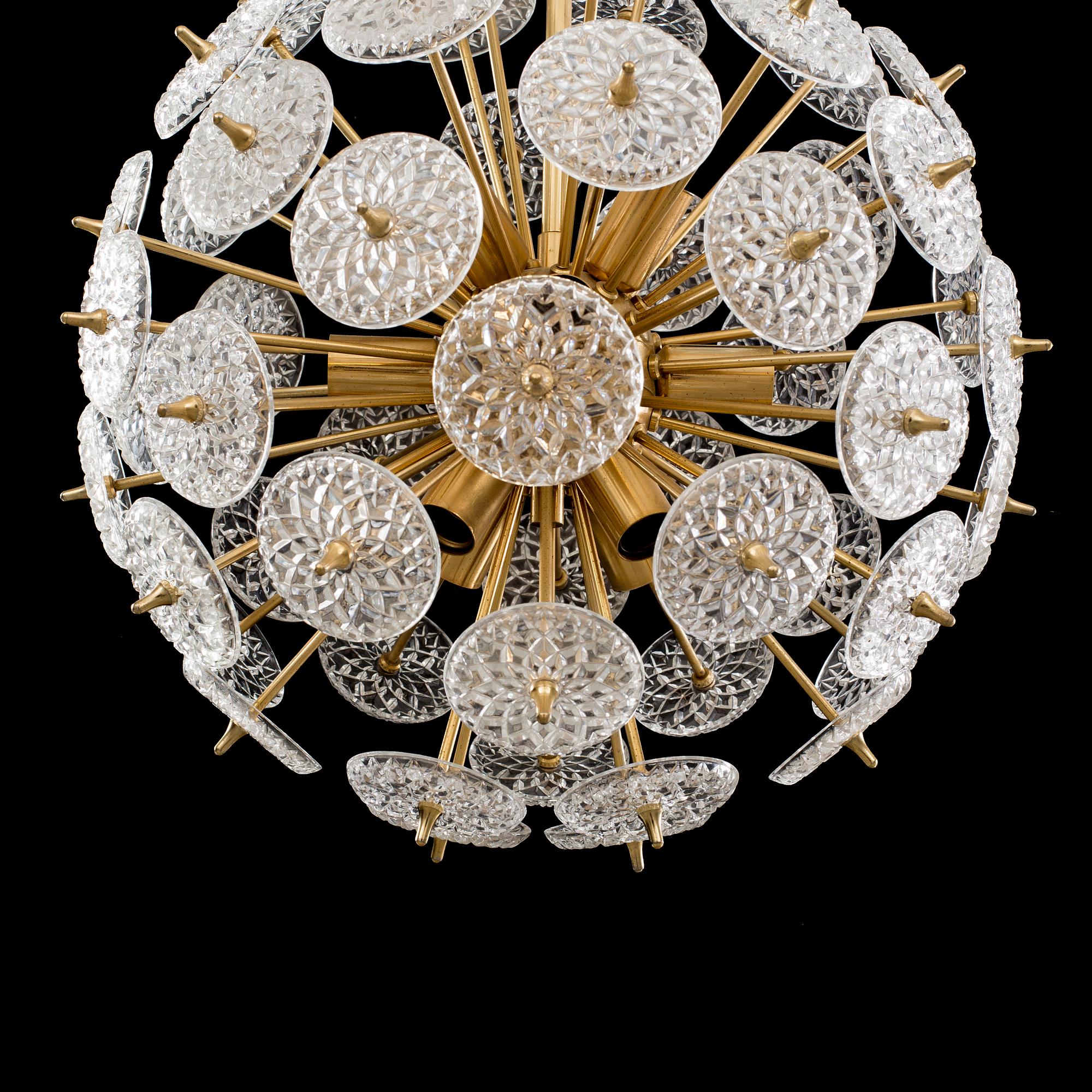 A CEILING LAMP BY VAL SAINT LAMBERT MID 20TH CENTURY.