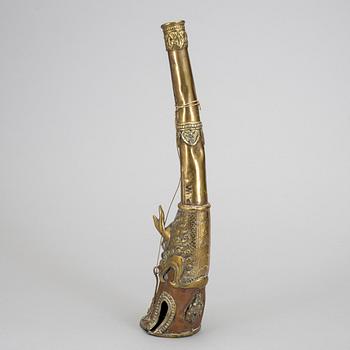 Buddhist Ritual Tibetan Ceremonial Dragon horn, trumpet.. Length 38 cm.