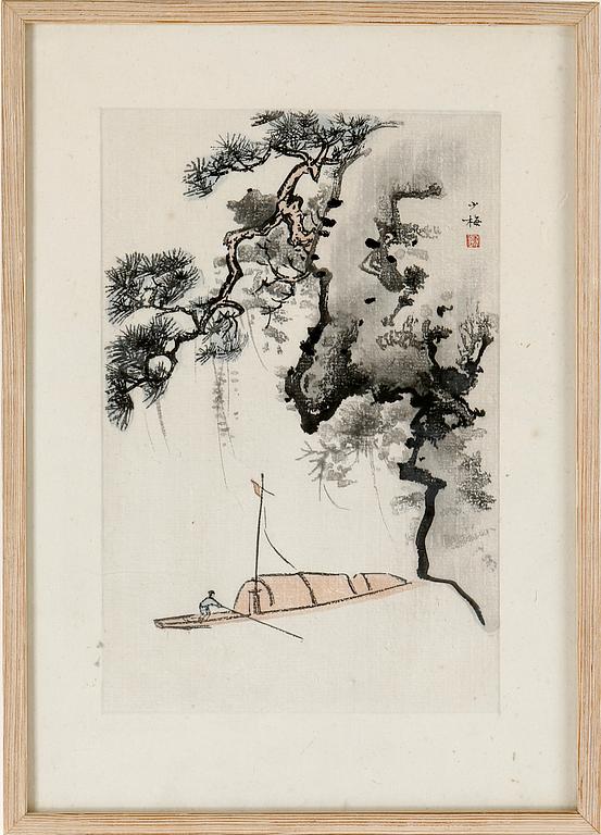 TRÄSNITT, 4 stycken, Kina, 1900-tal.