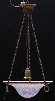 TAKAMPEL, mässing, glas, Louis XVI-stil, 1910-tal. H 67.