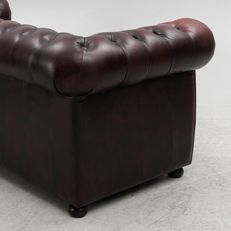 Sofa and armchair, Chesterfield, second half of the 20th Century.
