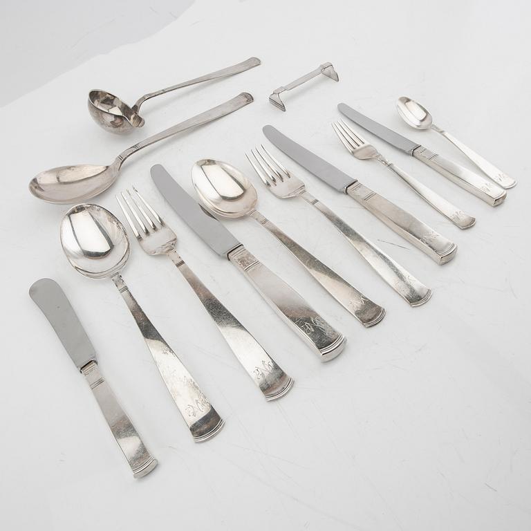 Jacob Ängman, bestick, ca 176 delar, "Rosenholm"  silver GAB Stockholm 1950-tal.