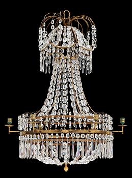 647. A late Gustavian circa 1800 six-light chandelier.
