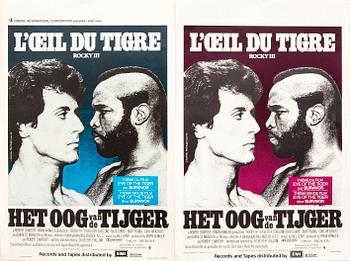Film Posters, 2 pcs, Sylvester Stallone "Eye of the Tiger (Rocky III)" 1982, Belgium.