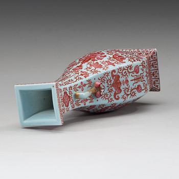 A 'clair du lune glazed' enamelled vase, Republic (1912-49) with Qianlong sealmark.