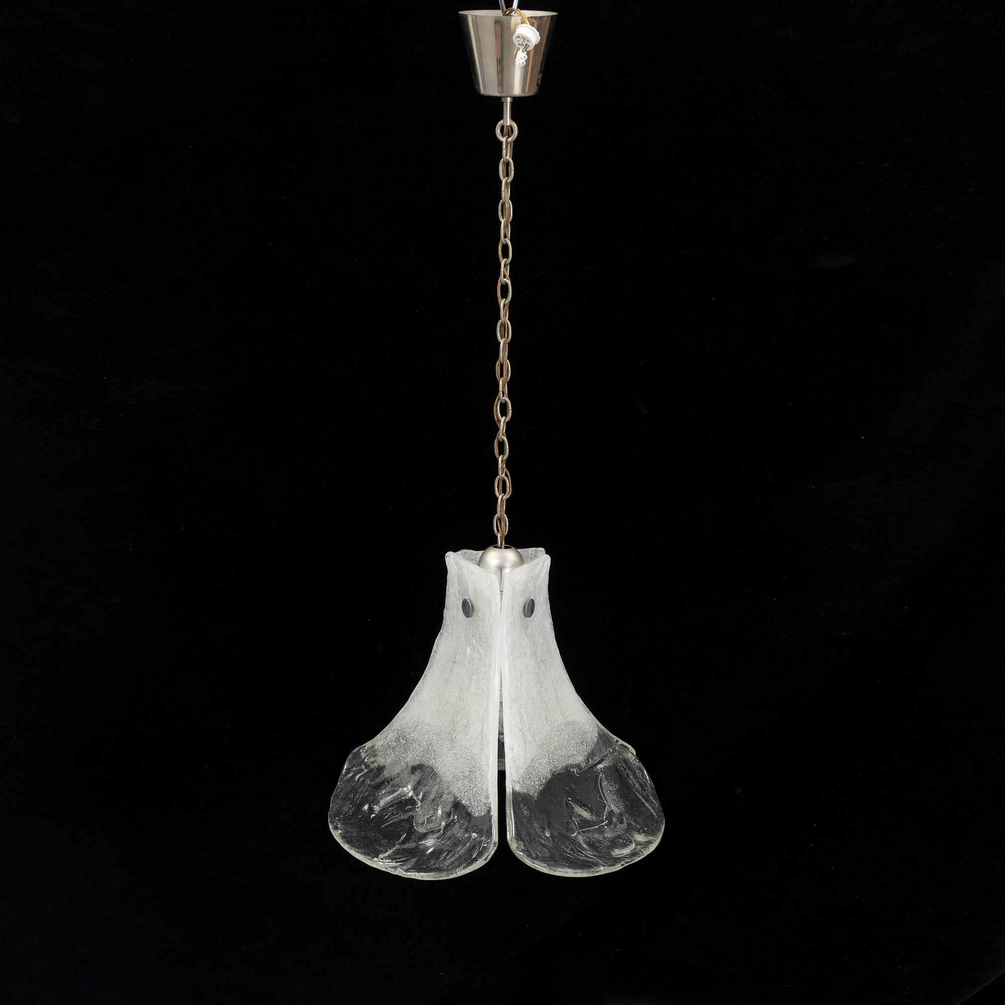A glass ceiling lamp, second half of the 20th century.