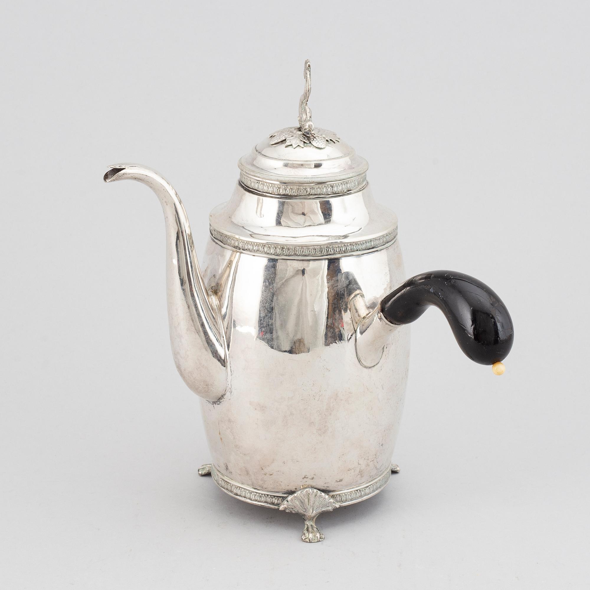 Anders Lundqvist, kaffekanna, silver, Stockholm 1816, Empire.
