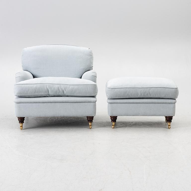 Fåtölj med fotpall, Howard-modell, Jio Möbler, 2010/2020-tal.