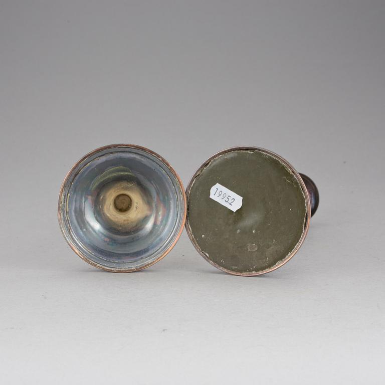 LJUSSTAKAR, ett par, silver, TESI, Göteborg, 1970.