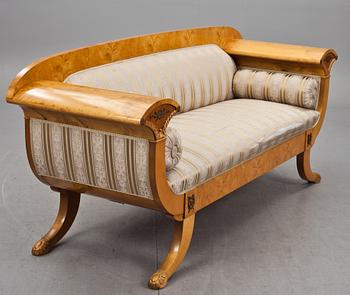 SOFFA, senempirestil, K J Lövgrens Verkstad, Södra Sandby, 1960-tal,