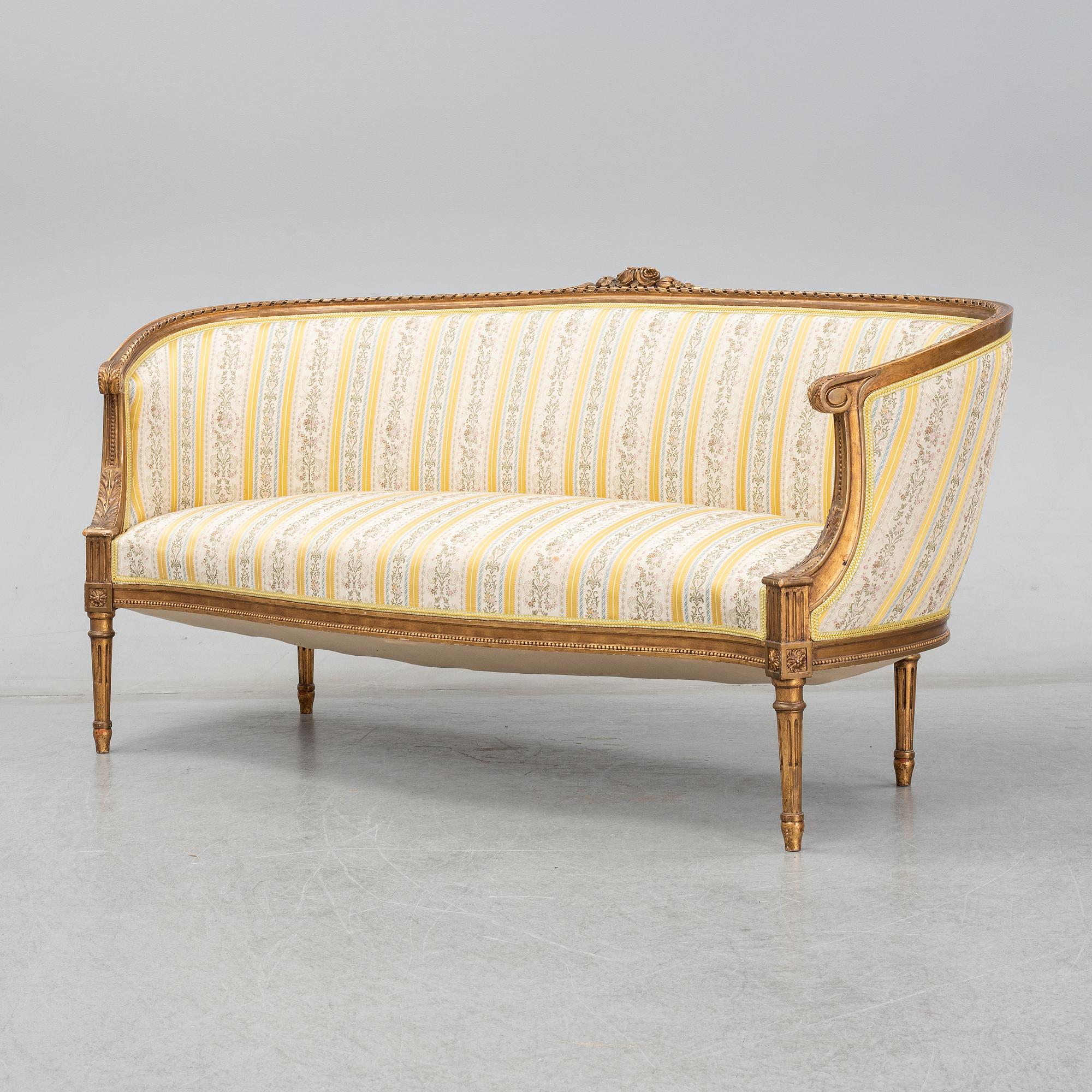 A set of Louis XVI style lounge furniture from Nordiska Kompaniet. First half of the 20th Century.
