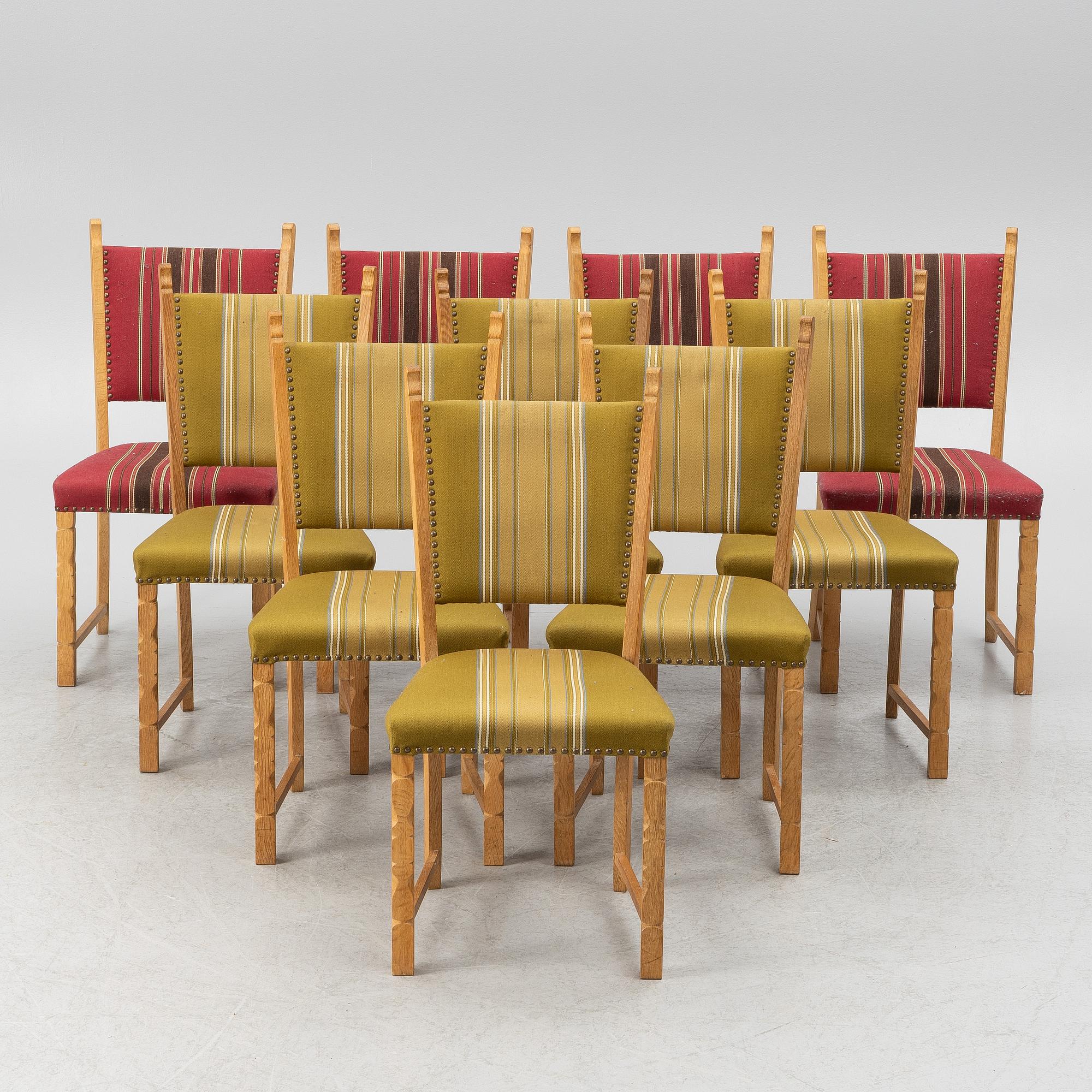 Henning Kjaernulf, matbord  med 10 stolar, 1960/70-tal.