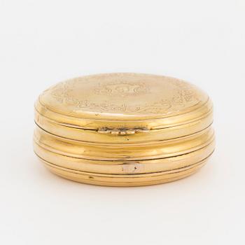 PILLERASK, 18 k guld, omkring år 1900.