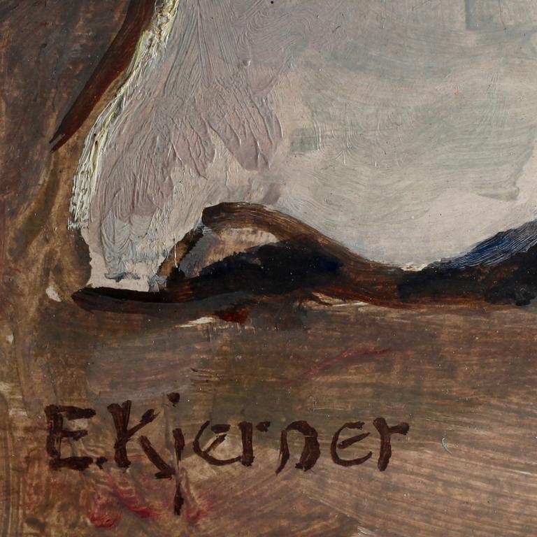 ESTHER KJERNER, olja på pannå, sign.