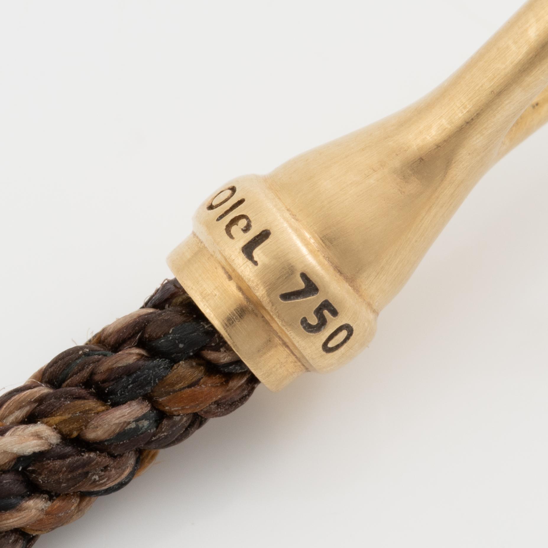 Ole Lynggaard bracelet 18K gold and textile/rope "Life".