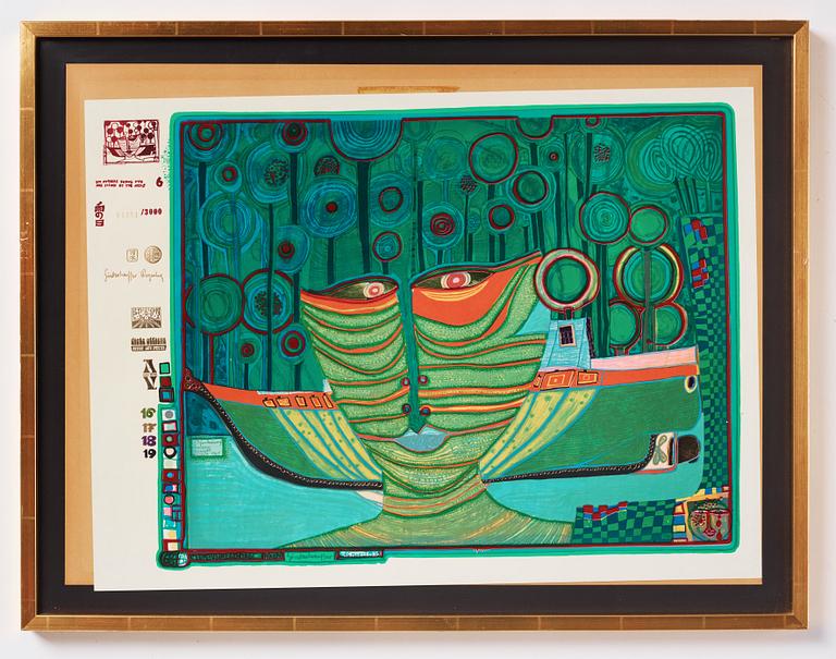 Friedensreich Hundertwasser, "Look at it on a rainy day (The Regentag portfolio)".