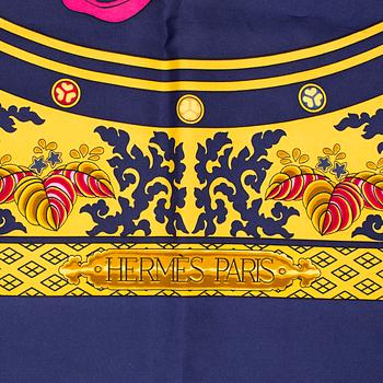 HERMÈS, 2 silk scarves, 'Nikko' & 'L'hiver'.