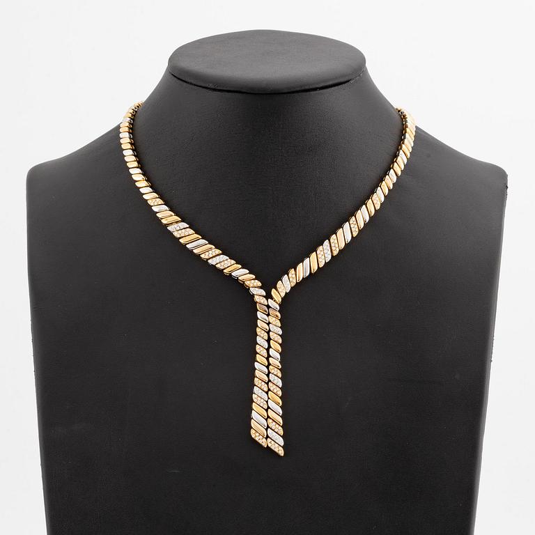 Collier 18K guld med runda briljantslipade diamanter, Damiani.