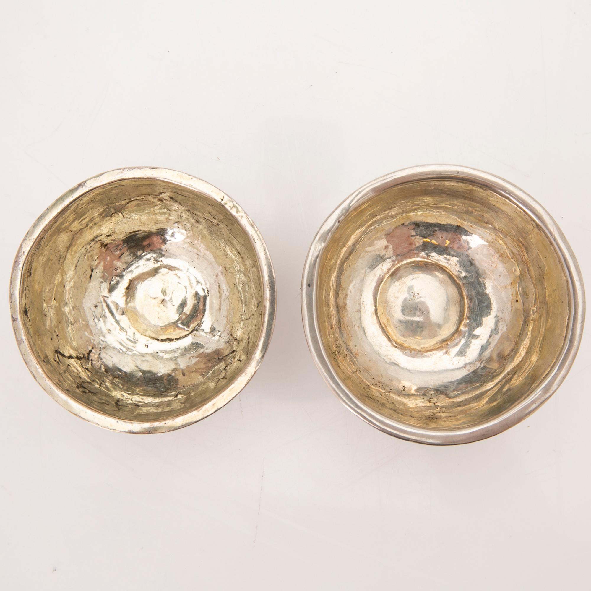 Four beakers, silver, Kristianstad, 18th/19th century.