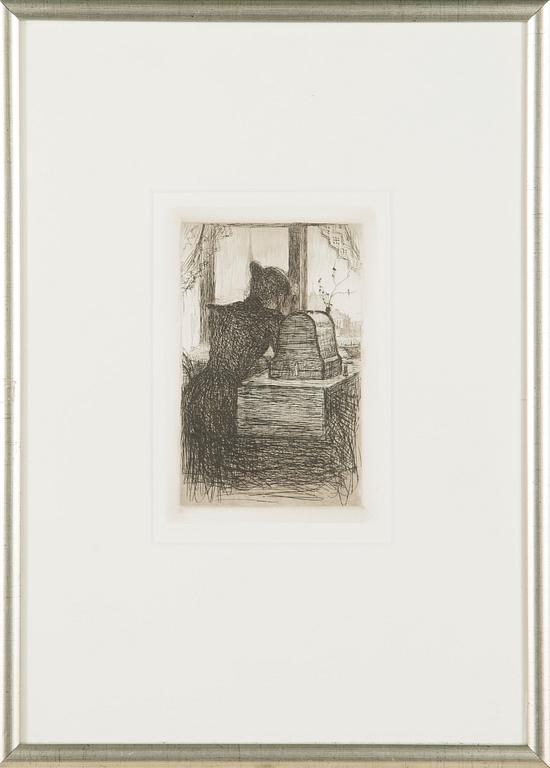 Hugo Simberg, Vid Symaskinen.