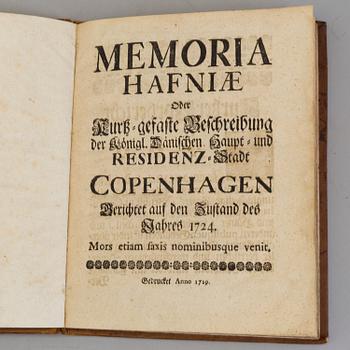 A book, Erik Pontoppidan, Om Köpenhamn, 1724.