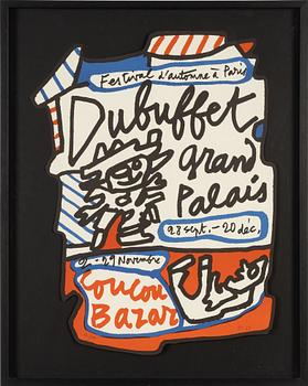 Jean Dubuffet, affisch tryckt med färglitografi, signerad och daterad -73, numrerad 62/200.