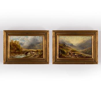 ROBERT WATSON, oljemålningar, 2 st, signerade R Watson 1894.