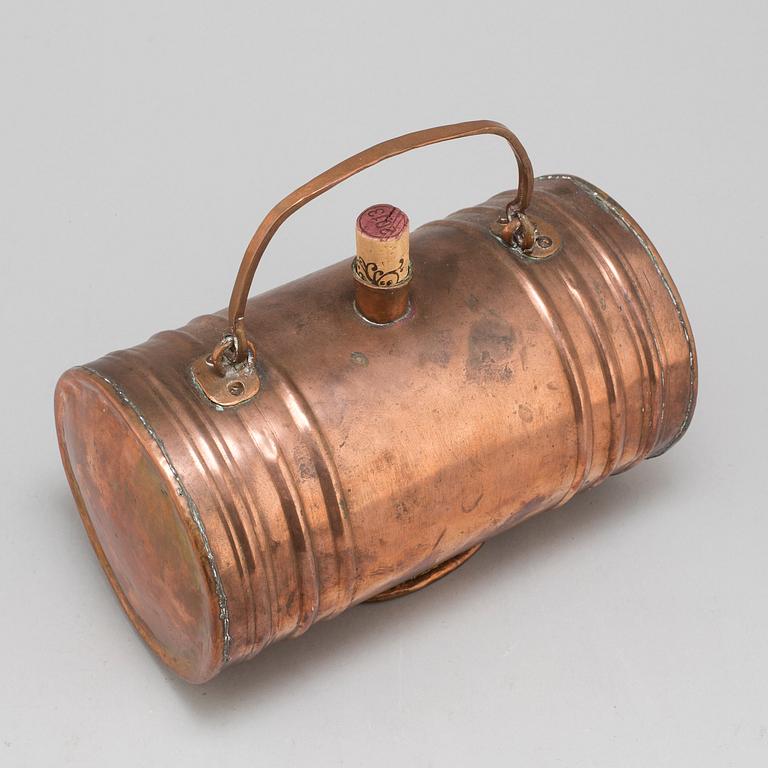 A miniature copper barrel, late 19th / early 20th century.