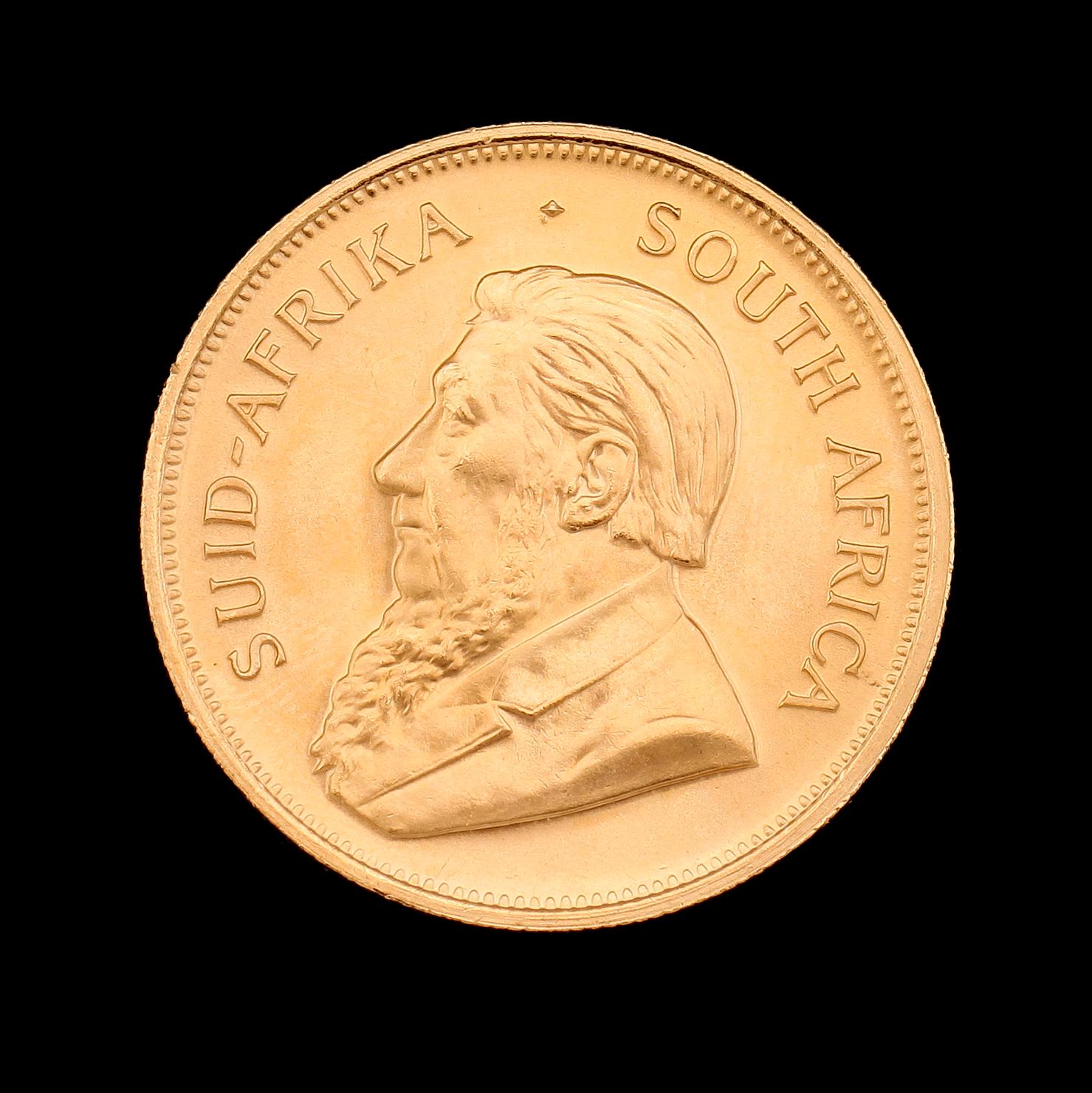 GULDMYNT, finguld, Krugerrand, Sydafrika, 1981. Vikt ca 34 g.