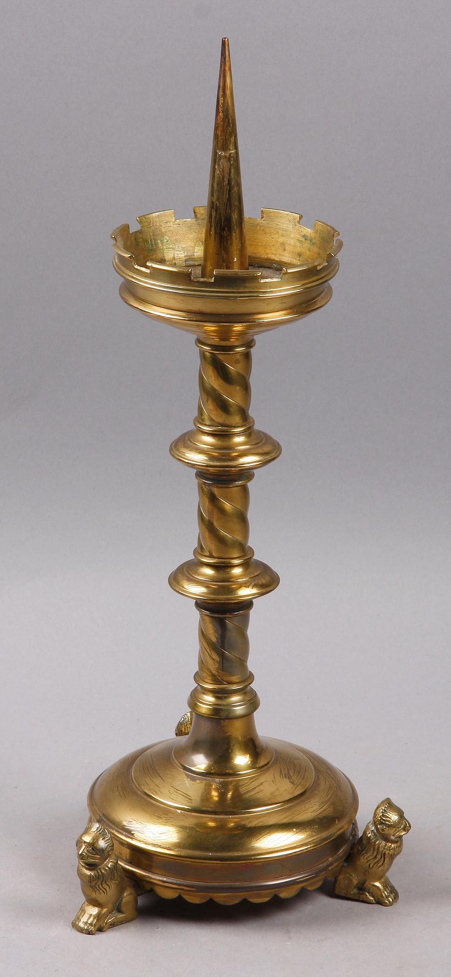 LJUSSTAKE, mässing, 1900-tal.