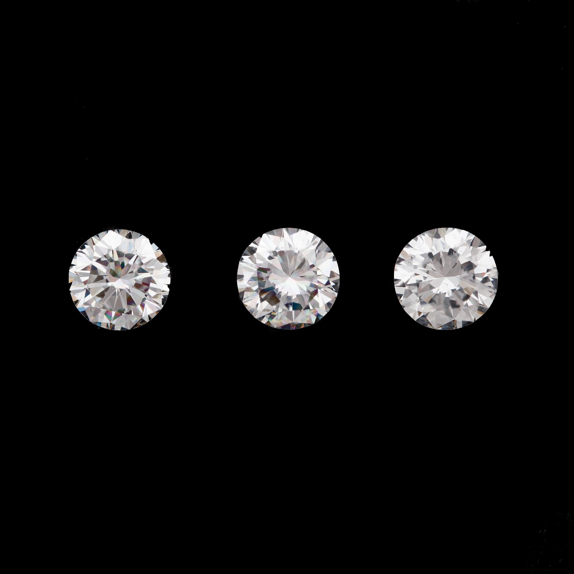 BRILLIANT CUT DIAMONDS, 3, 0.66, 0.64, 0.63 cts.