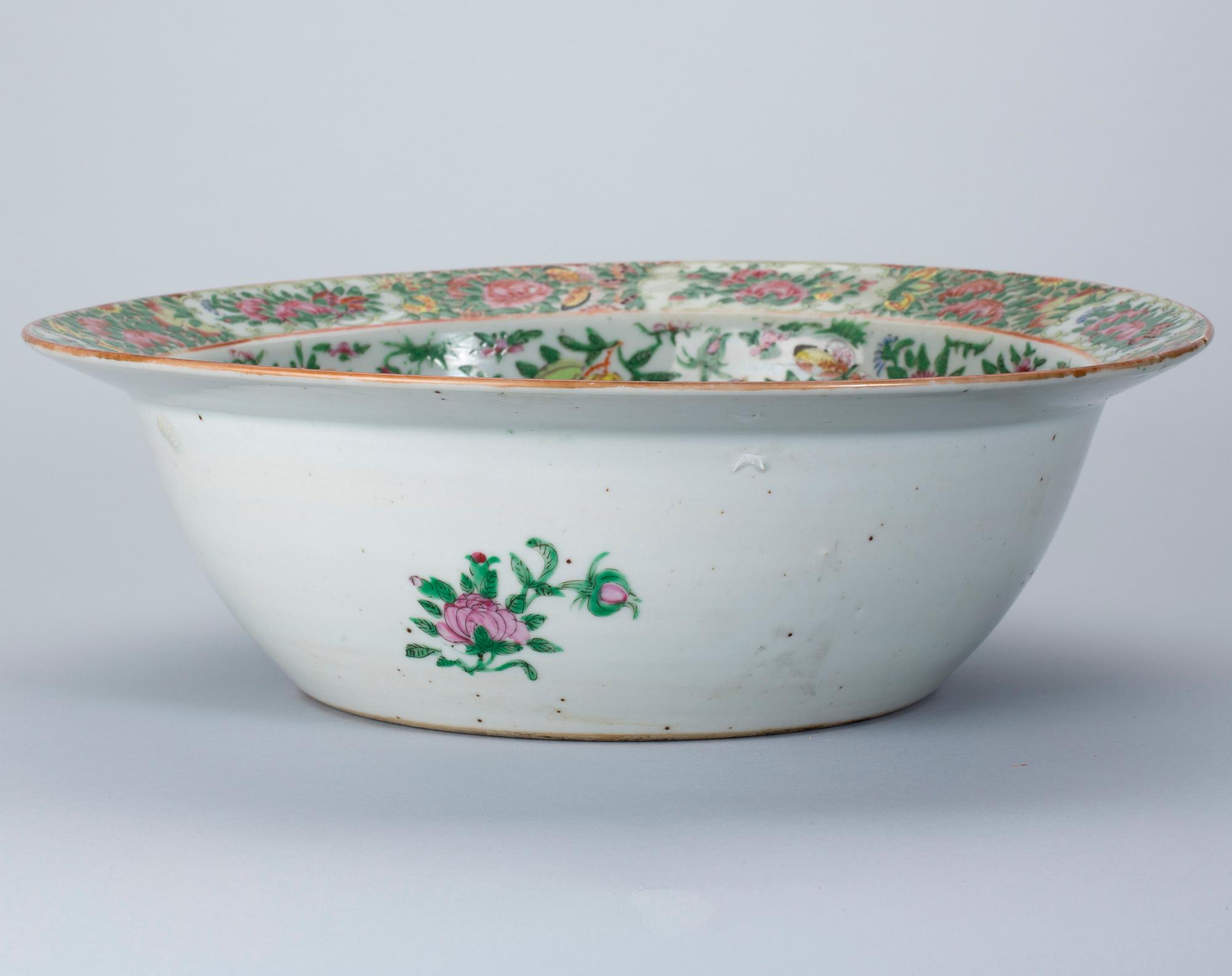 SKÅL, porslin, Kanton, Kina 1800-talets mitt.