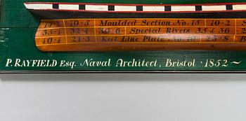 A 20th century half hull model.