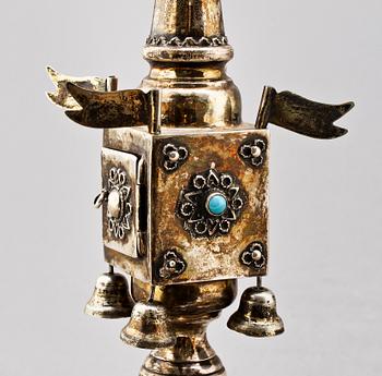 PARTI SILVER, 2 delar, Judeica, låghaltigt samt sterling, Israel, 1900-talets mitt.