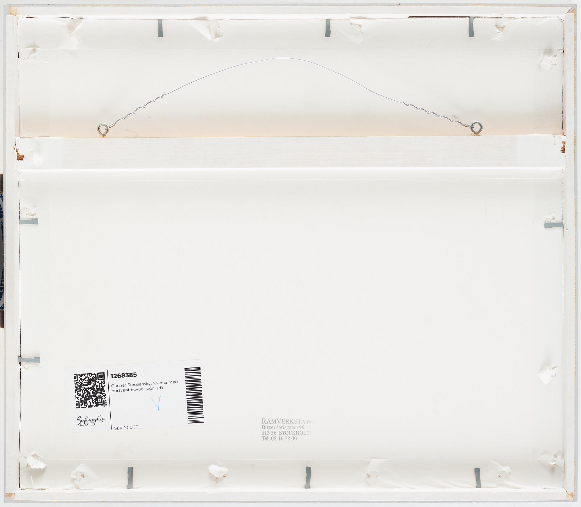 Gunnar Smoliansky, signed on verso.