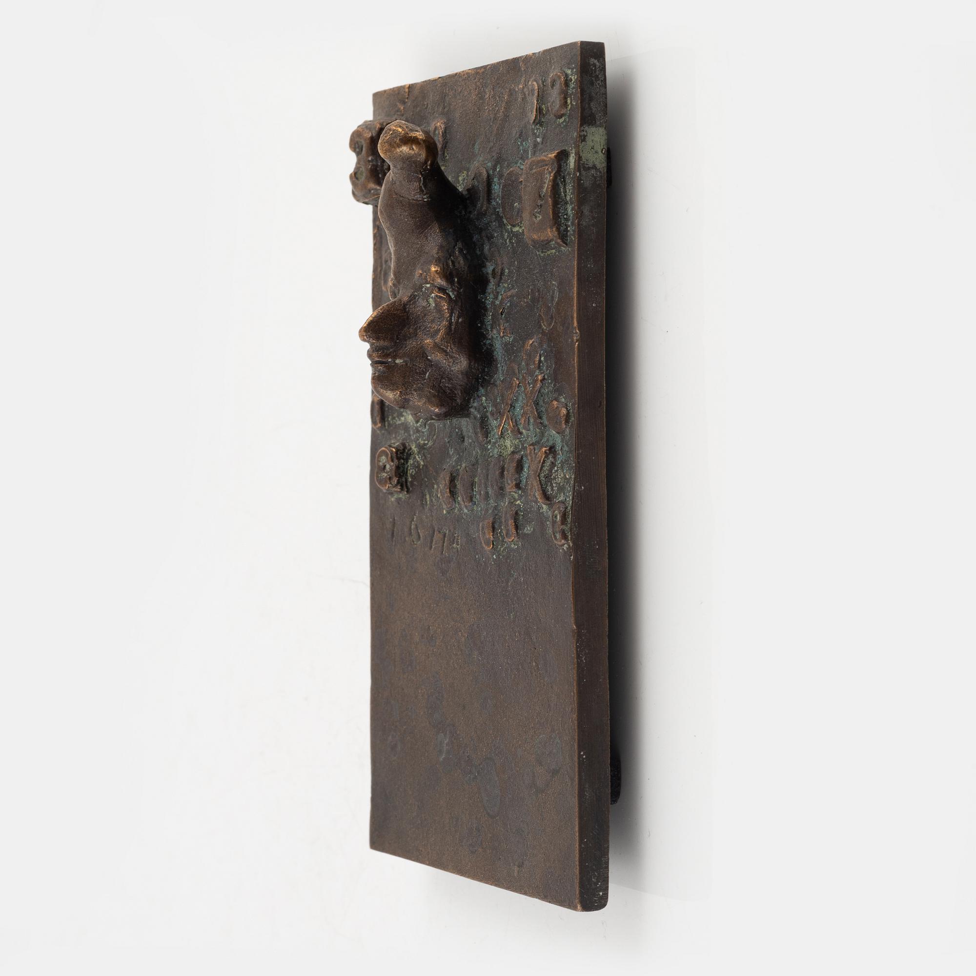 Bror Marklund, embossment, bronze, height 16 cm.