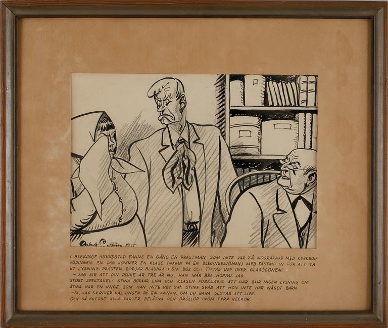 ALBERT ENGSTRÖM, tusch, sign o dat 1935.